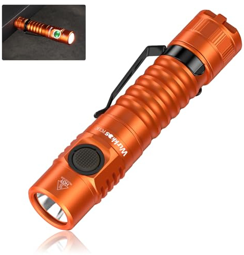 Wurkkos FC11C Orange LED-Ficklampa, 1300 Lumen Superljus, 90 CRI, USB-C Sladdlös