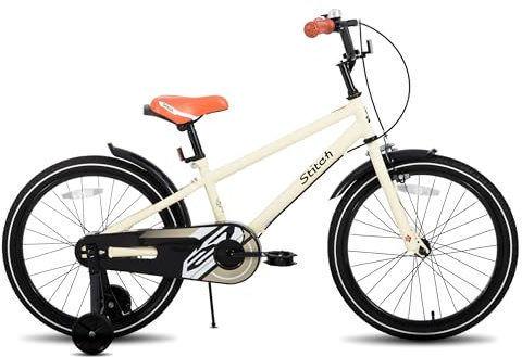 STITCH 20 Zoll Kinderfahrrad für 6-9 Jahre Mädchen & Jungen, 20 Zoll Kinderfahrrad mit Stützrädern, Beige