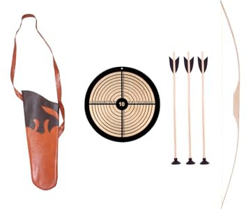 Holzspielerei - Pfeil und Bogen Set 120 cm mit Holz-Zielscheibe rund