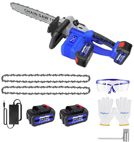 36V Electric Chainsaw Cordless with 2 4000MAH Batteries and Charger, Petrol Chainsaw 16 Inch 18000RPM, 13m/s Chain Speed, Top Handle Chain Saws for Heavy-Duty Tree Felling and Garden Tasks