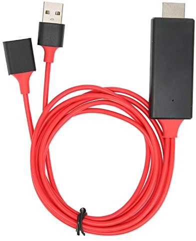 aqxreight Cavo adattatore HDTV, interfaccia multimediale HD 1080P per iPhone, TV, monitor e proiettore (rosso)
