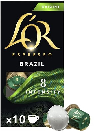 L'OR Espresso Café Brazil Orígenes | 200 Cápsulas | Intensidad 8, Compatible con máquinas Nespresso