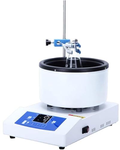 ylpddmm Agitateur Magnétique avec Plaque Chauffante, Chauffe Ballon Laboratoire 1 L/2 L/5 L Agitateur Magnétique, avec Barre d'agitation,pour Recherche Étude Labo,2L