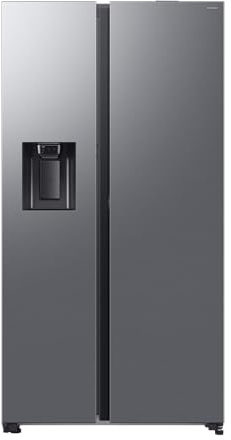 Samsung RS80F67KCTEF Side-by-Side Kühl-Gefrierkombination, AI Kühlschrank mit Gefrierfach, 178 cm, 634 l, Eis-/Wasserspender mit Tank, AI Energy Mode & Voice Control, Twin Cooling+, Edelstahl
