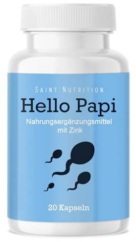 Saint Nutrition HelloPapi - Für Männer mit Kinderwunsch | Nahrungsergänzungsmittel mit Zink, Maca und L-Arginin - Unterstützung für den Mann - 20 Kapseln