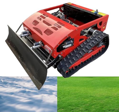 CMOLVUR Tondeuse robot avec pelle à neige télécommandée Moteur de tondeuse à gazon 7,5 HP | Hybride Gaz-Électrique Autopropulsé Zero Turn Contrôlé Capacité de pente 45°