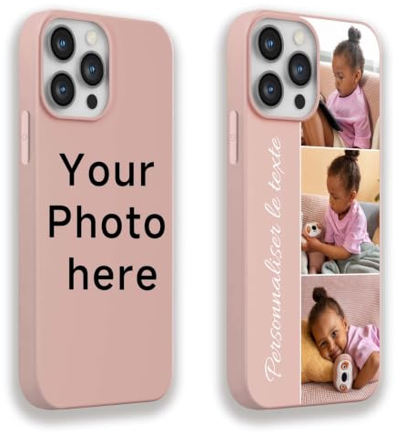 DCPPCY Personalisierte Handyhülle mit Foto Text für iPhone 13 Mini, Handyhülle Selbst Gestalten mit Mehreren Bild Text, TPU Stoßfest Hülle Personalisierte Foto Hüll für Familie (Mehrfarbig)