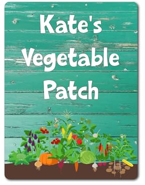 Personalised Garden Metal Sign Gift – Any Names Vegetable Patch - Cute Fun Novelty Allotment Aluminium Present