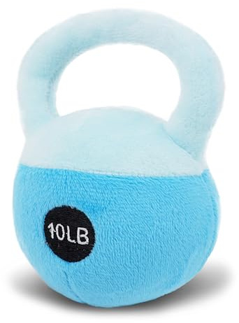 Lullaberry Juguete sensorial My First Kettlebell de 12 cm para bebés – Sonajero suave para bebé en azul – Seguro y fácil de agarrar – Perfecto para padres activos
