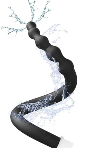 Shower Enema Douche Nozzles, 4 Löcher Wasser Spray komfortable Silikon Düsen Enema Nozzles, wiederverwendbare Dusche Enema Schlauch,Schwarz
