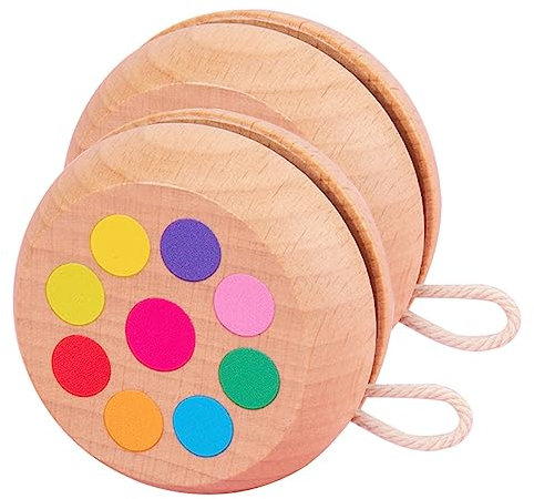 HANABASS 2stücke Holz Jo-jo Spielzeug Für Junge Mädchen Runde Schnurball Spielzeug Fingerball Lernspielzeug Hochwertiges Holzmaterial Langlebig Und Bespielbar Jo-jo Bälle