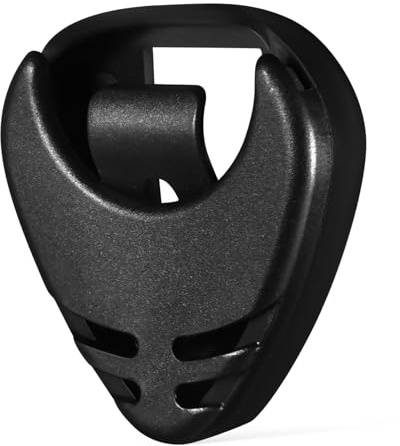 FRCOLOR Schwarzer Gitarrenplektrumhalter aus ABS Federbelastet Selbstklebend für 4 Plektren Praktisches Gitarrenzubehör für Unterwegs