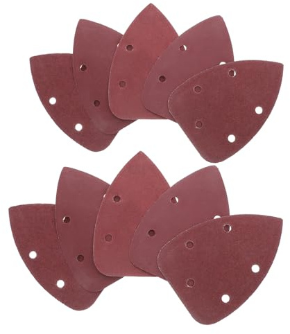 NUOBESTY 50 Pezzi carta vetrata Cuscinetti di levigatura tappetini per levigatrice per mouse platorelli triangolari dischi di levigatura carta abrasiva a strappo Ossido di alluminio