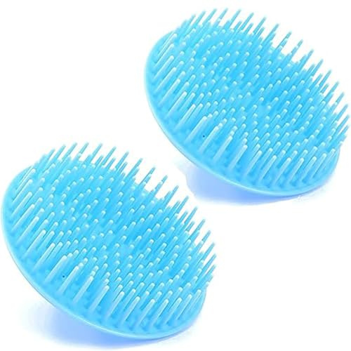 2 PCS Pet Bath Brushes, Dog Shower Brush with Soft Pins, Shampoo Soothing Round Comb for Wet Dry Long Short Haired Dogs & Cats Massaging