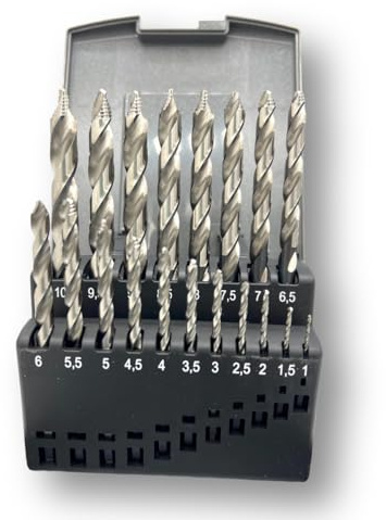 V-Tools Stufen-Spiralbohrer Set 19-tlg. (1–10 mm) | HSS M2 DIN 338 | Präzise Metallbohrer ohne Vorbohren | Ideal zum Ausbohren von Nieten & Stehbolzen | Für Metall, Blech, Kunststoff & Holz