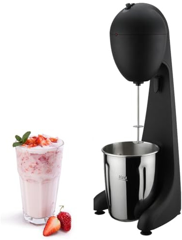 Milchshake-Maker, 100 W leistungsstarker Milchaufschäumer, 500 ml Edelstahlbecher für Protein-Shakes, Milchshakes, kalte Getränke, Eiskaffee, Sahne und Cocktails