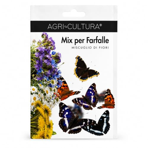 AGRI-CULTURA® | Mix per Farfalle | Miscuglio di Semi con 25 Varietà di Fiori Nettariferi | Attira Farfalle, Api e Insetti Impollinatori | Ideale per Giardino, Aiuole, Prati Fioriti e Vasi.