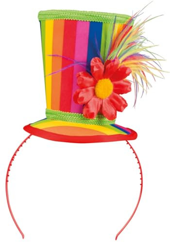 Boland 55510 - Serre-tête Blossom, Tiare avec mini chapeau, Accessoires de déguisement pour carnaval, anniversaire ou fête à thème, Chapeau de clown, Accessoire pour costumes de carnaval