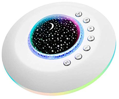 Dr.Lefran Sleep White Noise Machine, USB Portable White Noise Machine, Baby for Sleeping with Night Light/Starry Projector, 20 Fidelity Non-Looping Sounds/Fan Lullaby