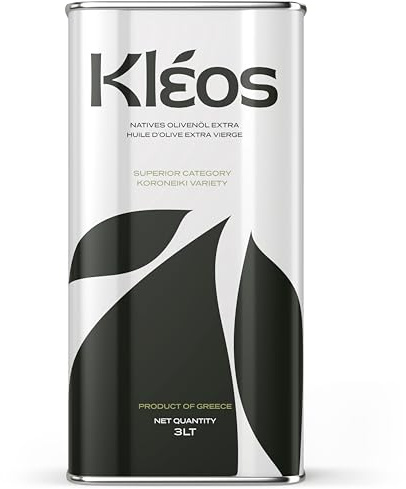 Kleos Huile d’Olive Extra Vierge 3L – Riche en Polyphénols – Pressée à Froid – Récolte 2025/26 – Origine Grèce – Qualité Premium – DDM 31/07/2027