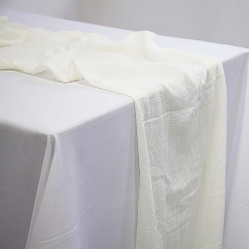 Runner da tavolo in stamigna, 51 cm x 335 cm, 5 colori, decorazione per matrimoni, 100% cotone. Cotone, avorio, 51cm X 335cm