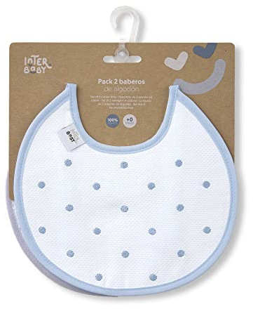 Pack 2 Baberos redondos Bodoques en azul y gris