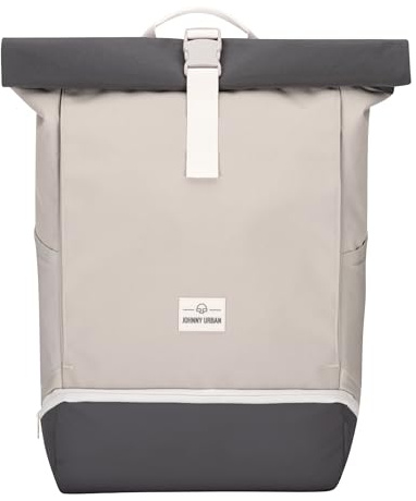 Johnny Urban Rucksack Herren & Damen Beige - Allen Large - Rolltop Backpack Groß für Fahrrad, Arbeit, Uni - Laptop Tagesrucksack mit Schuhfach - Wasserabweisend