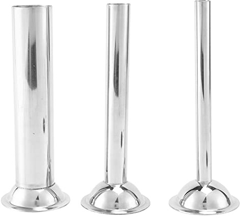 Peukerty 3 Stück Edelstahl Wurstfüller Füllröhrchen Trichter Düsen Ersatzteile Füllrohr Boden Durchmesser: 58 mm