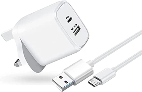 KP TECHNOLOGY Redmi A2 - Multi Port Fast Charger (Micro USB Cable + Dual Port Plug) for Xiaomi Redmi A2 (WHITE)