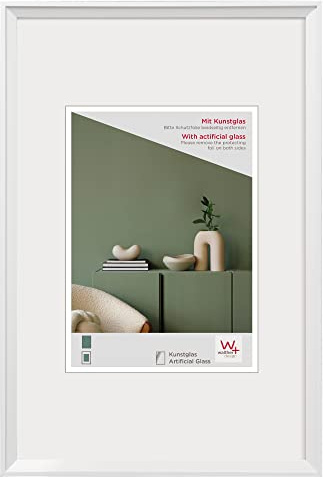 walther design Bilderrahmen weiss 40 x 60 cm mit Kunstglas, Desire Kunststoffrahmen DEX460W