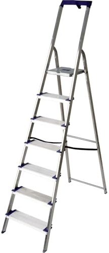 FACAL Profi-Leiter, große Stufen, 120 mm, 7 Stufen, Arbeitshöhe 3,39 m, GM7M