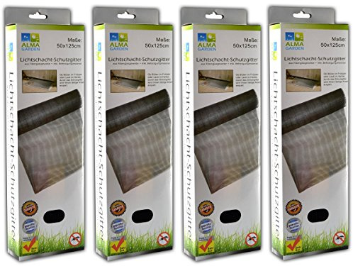 4er Set Laub und Insektenschutz für Lichtschacht Kellerschachtabdeckung Schutzgitter Lichtschachtabdeckung aus Fiberglasgewebe