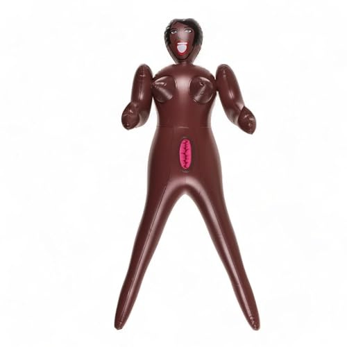 MIJOMA Aufblasbare Mini-Gummipuppe für Erwachsene – 66 cm Erotik Scherzartikel als Party-Gag für Junggesellenabschied, schwarzes Haar