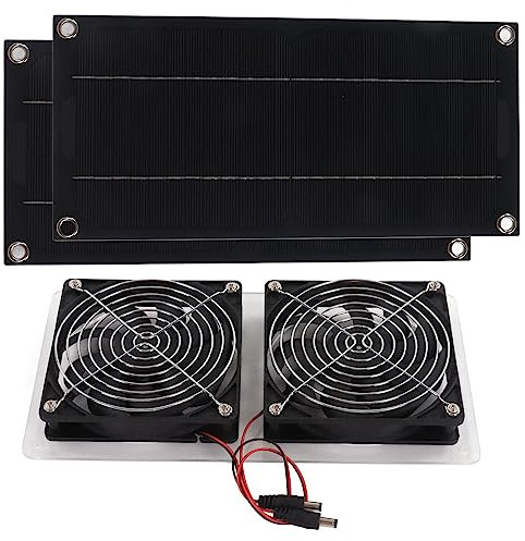 Solarpanel-Lüfter-Set, Wasserdicht, Tragbar, Umweltfreundlich, Solar-Abluftventilator für den Außenbereich, 100 W, 12 V, Doppelpanel, praktisch. Dieses Umweltfreundliche