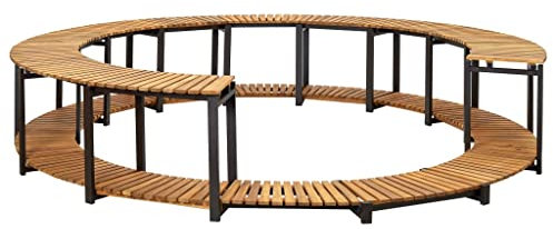 Hommdiy Akazienholz Massiv Whirlpool Verkleidung Witterungsbeständig Umrandung Poolumrandung Poolverkleidung 273x53cm Aluminiumrahmen Schwimmbad-Überdachung