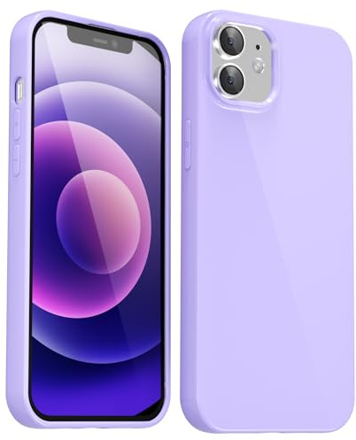 Svanove per iPhone 12 Mini Custodia in Silicone, Guscio Sottile Tinta Unita Liscio Gomma Gel di Originale, Morbido TPU Guscio Ultrasottile Antiurto Custodia Protettiva, Lilla Viola