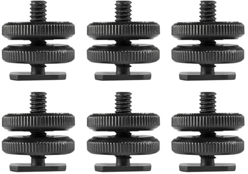 6 Stück Kamera Blitzschuh Adapter,Stativgewinde für Blitzschuh,1/4 Zoll Gewinde,Hot Shoe Mount,für Stativgewinde auf Blitzschuh Mikrofone Audiorecorder Stativanschluss(Schwarz)