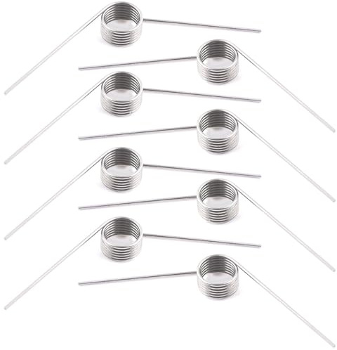 0,5 mm Draht x 6 mm Außendurchmesser, Edelstahl-Torsionsfedern, rechts, 90° V-Federklemme, Federersatz für Gerätereparatur und DIY-Projekte (8 Stück)