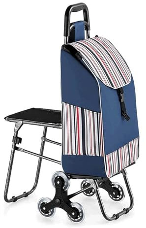 Einkaufstrolley Einkaufswagen, faltbar, Einkaufswagen mit Sitzen, Einkaufswagen mit Rollen, Einkaufswagen für Supermarktausflüge und Picknicks Stabilität