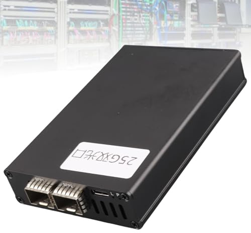 Carte Réseau Portable 25G, Carte Réseau USB4 en Alliage D'aluminium, Compatible Wins, OS X, Plug and Play, Carte Réseau à Interface Optique SFP (Double Port)