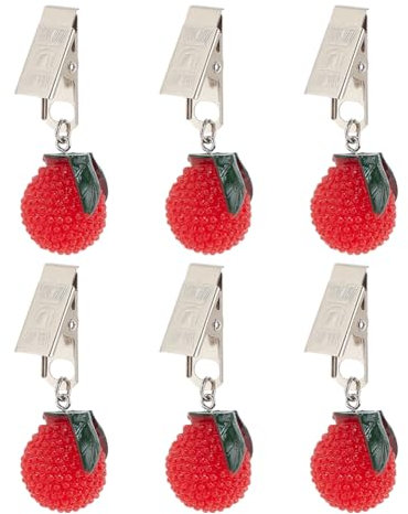 PH PandaHall 6 pz Waxberry Tovaglia Peso Clip Tovaglia Morsetti Tavolo Da Pranzo Decorazione Clip Pendenti Tovaglia Peso con Clip per Esterno Natale Picnic Nozze