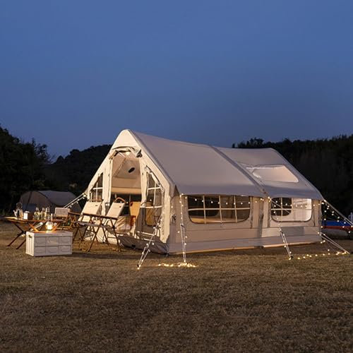 Aufblasbares Camping-Zelt, 6-8-Personen-Kabinenzelt, Einfache Einrichtung wasserdichte Oxford-Zelte Im Freien, Aufblasbares Hauszelt Mit Netzfenster