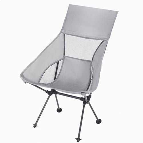 Campingstuhl Faltbar, Relaxsessel Angelstuhl Belastbar bis 220kg, klappbar mit Holzgriff, Wandern, Tailgates, Picknick, Strand und Gartenstuhl Relaxsessel SCHWARZ praktisch robust leicht(Color:grau)