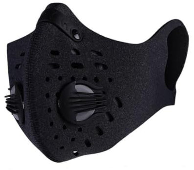 Maschera respiratore, maschera per polvere di carbonio attivata inquinamento anti -polline allergeni Filtrati di gas di scarico del viso PM2.5 Per il ciclo in esecuzione Tenere caldo, nero, respirazi