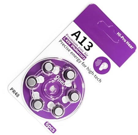 PENCHEAK A13 Air Hearing Device Batteries Pack Of 6 High Capacity A13 Air Batteries For Various Device Button Cell