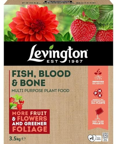 Levington Fish Blood & Bone Natural Fertiliser 3.5kg/9kg Bag | Organic-Based All-Purpose Plant Food for Flowers, Fruit & Vegetables | Boosts Root & Plant Health (3.5kg)