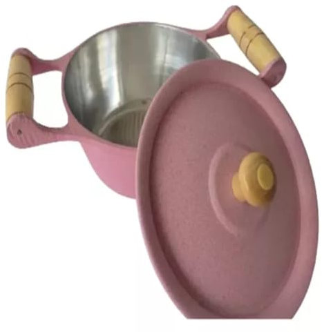 CVNIMV Casserole Dish Cooker Casserole Cast Aluminum Shake Pink Baking Pans and Fryers Casserole Pot with Lid (Pink)