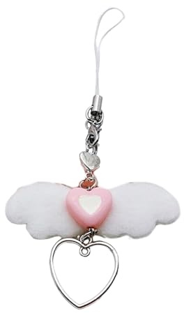 AOOOWER Handy-Anhänger, einzigartiges Design, Handy-Schmuck, Acryl, Flügel, Handy-Anhänger für Mode, 13.4cm, Acryl, Kein Edelstein