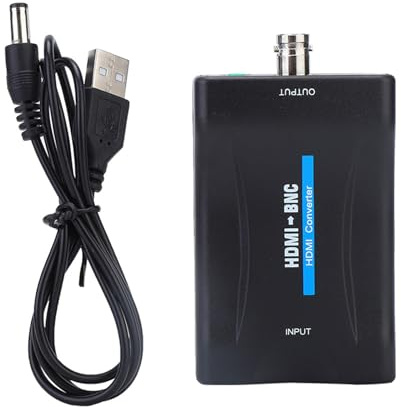 Sunicon 3,5 mm ljudsignalomvandlare, HDMI till BNC Composite Video Adapter Stereo Audio Converter Adapter 480i 576i Support för NTSC PAL