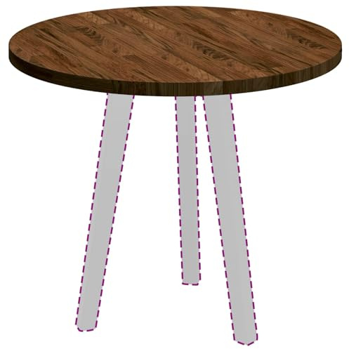 vidaXL Tischplatte Ø 60 x 2,5 cm Rund Massivholz Eiche Dunkelbraun